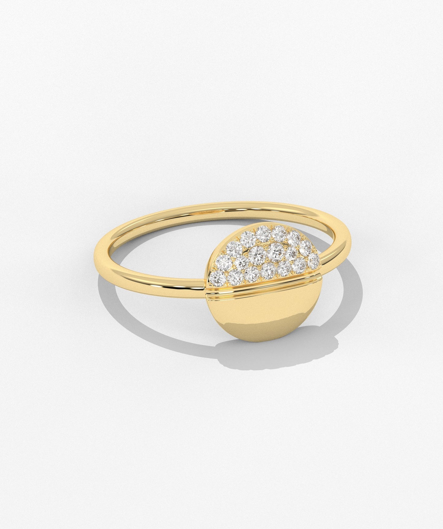 14K Gold Diamond Pavé Ring