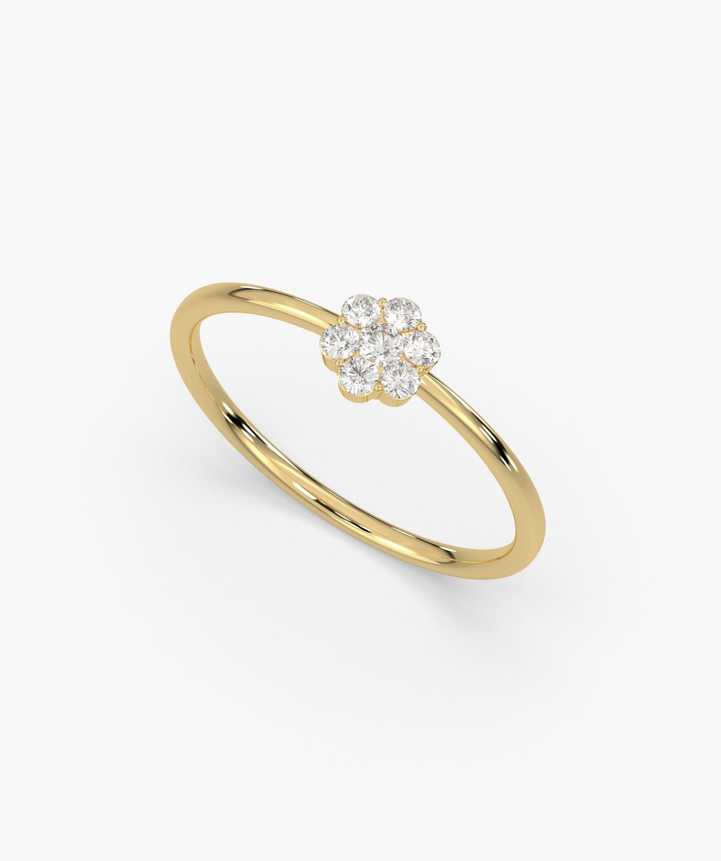 14K Gold Diamond Floral Ring