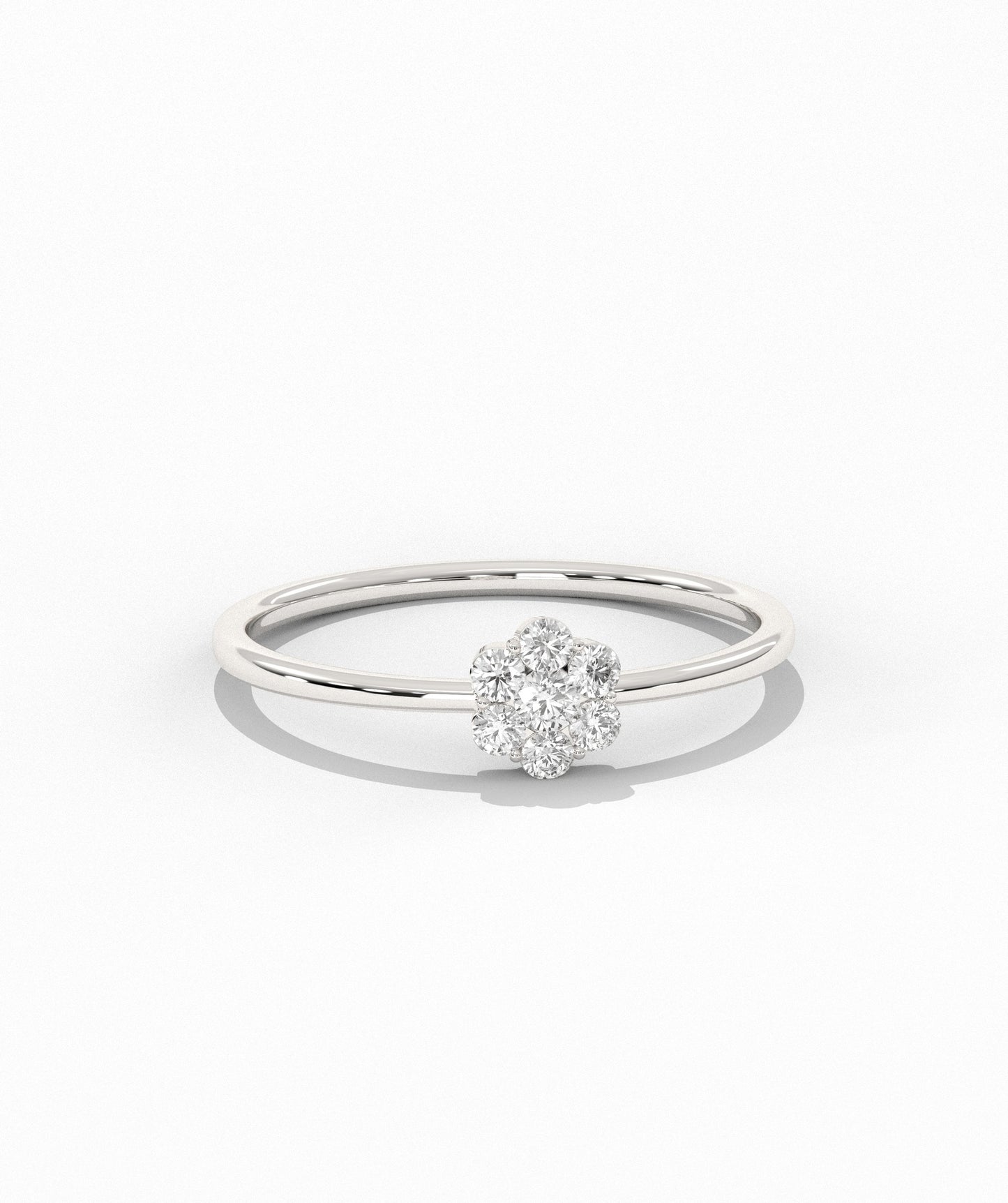 14K Gold Diamond Floral Ring