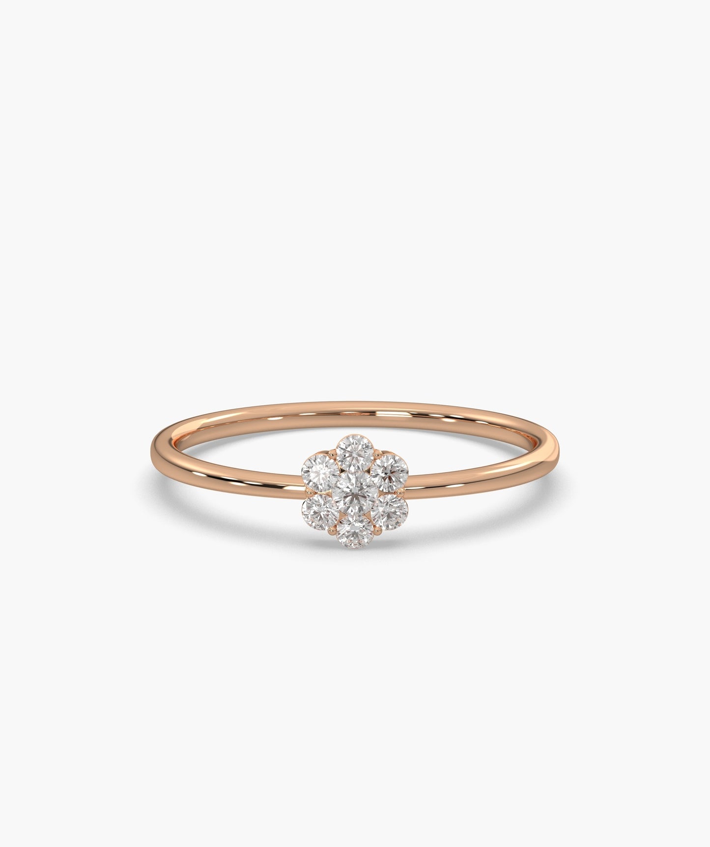 14K Gold Diamond Floral Ring