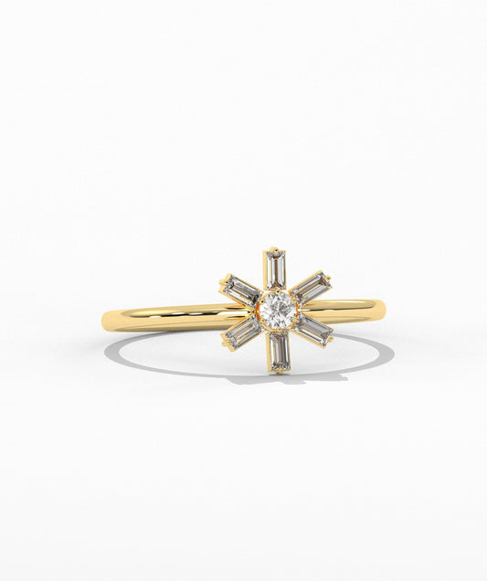 Baguette and Round Diamond Ring