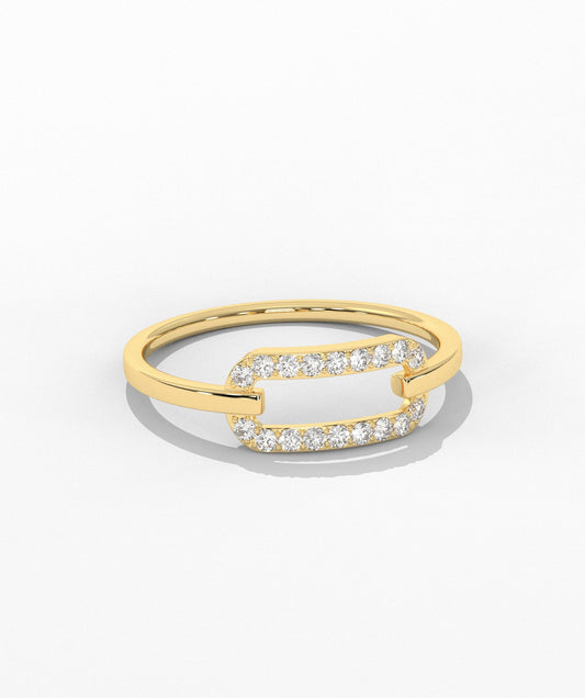 Linked in Sparkle 14K Gold Diamond Band