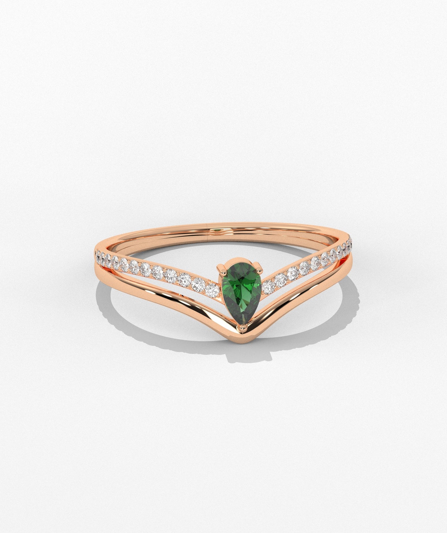 14K Gold Green Diamond Ring