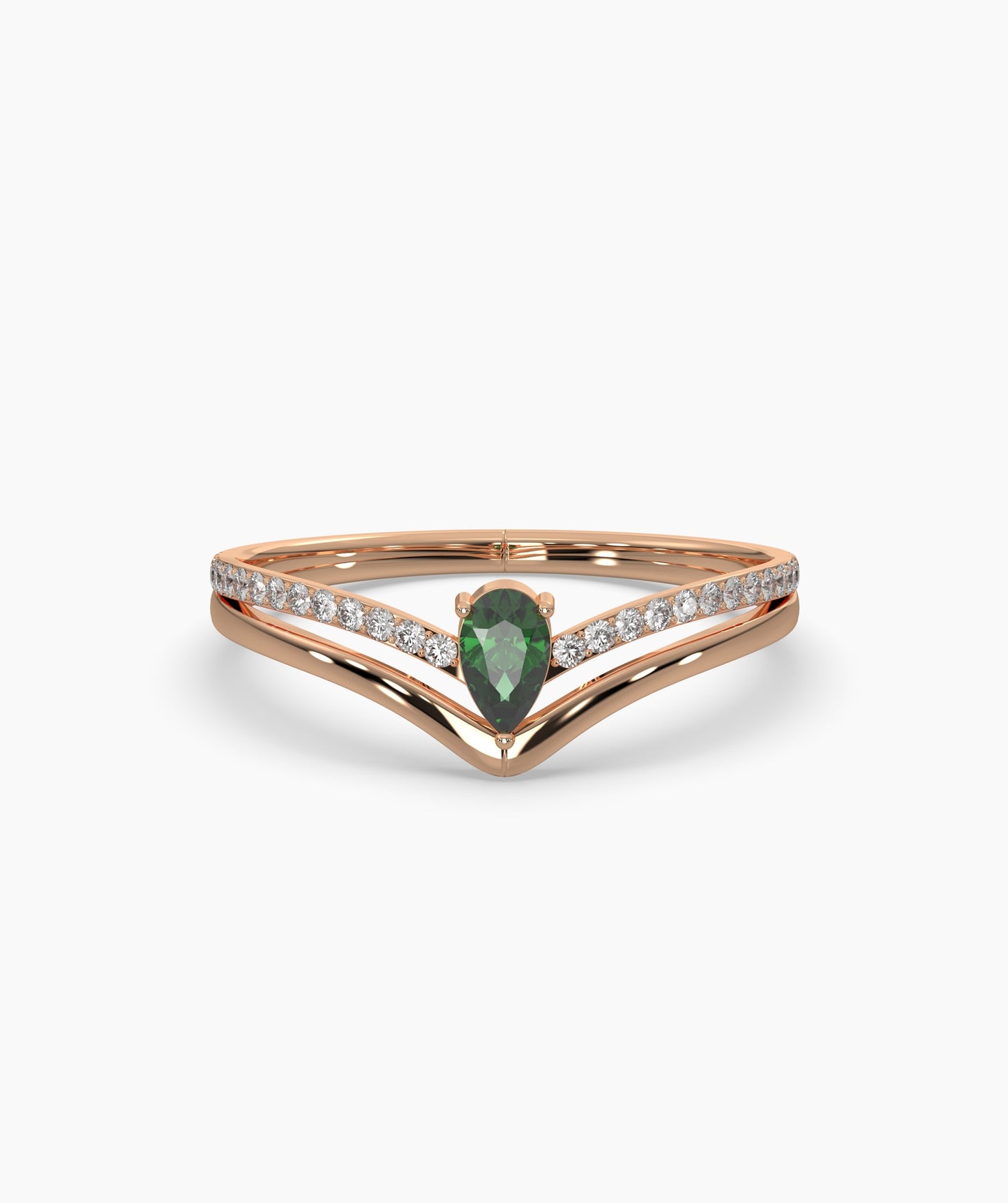 14K Gold Green Diamond Ring