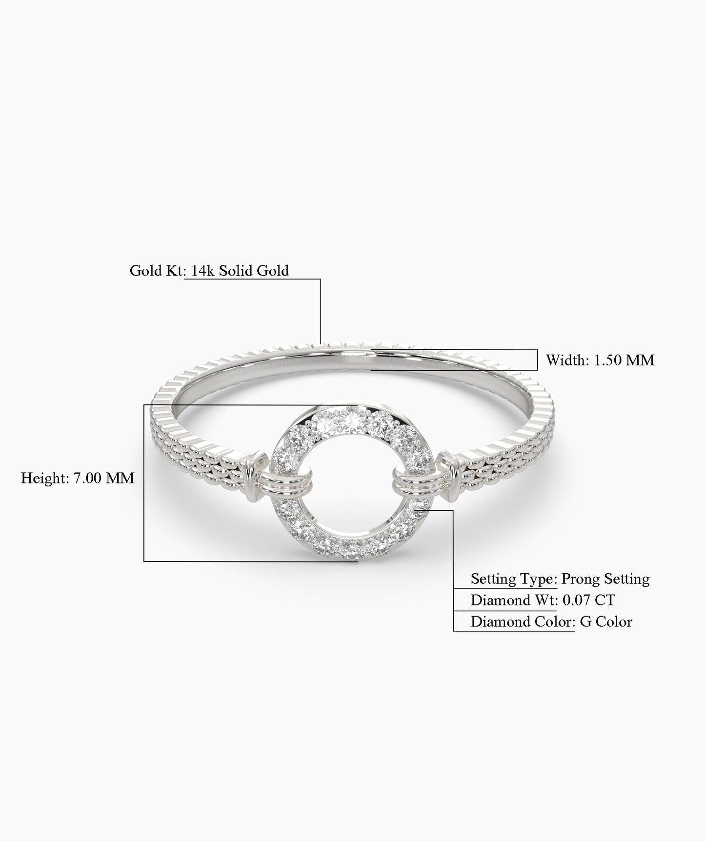 14K Gold Circle Ring