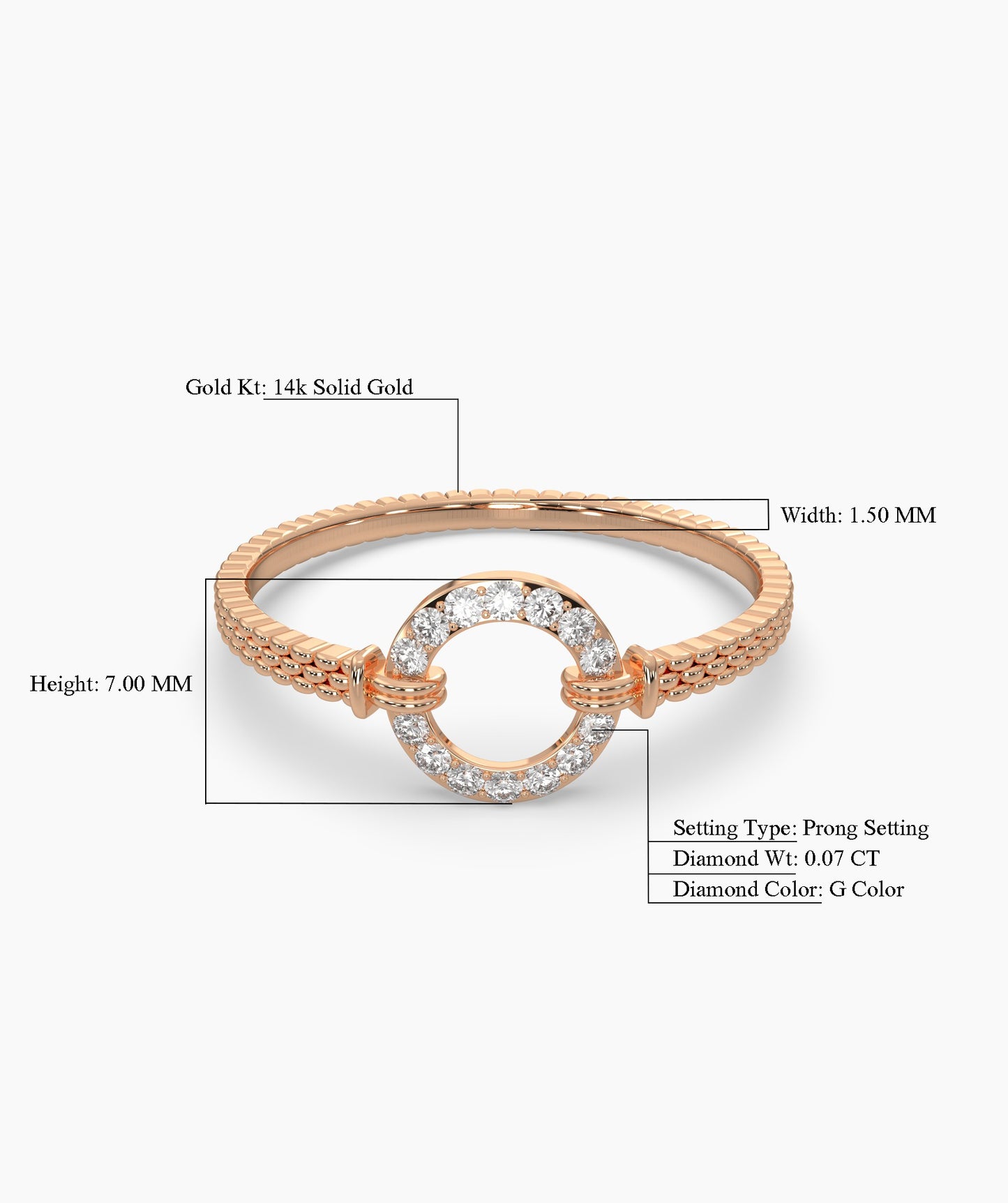 14K Gold Circle Ring