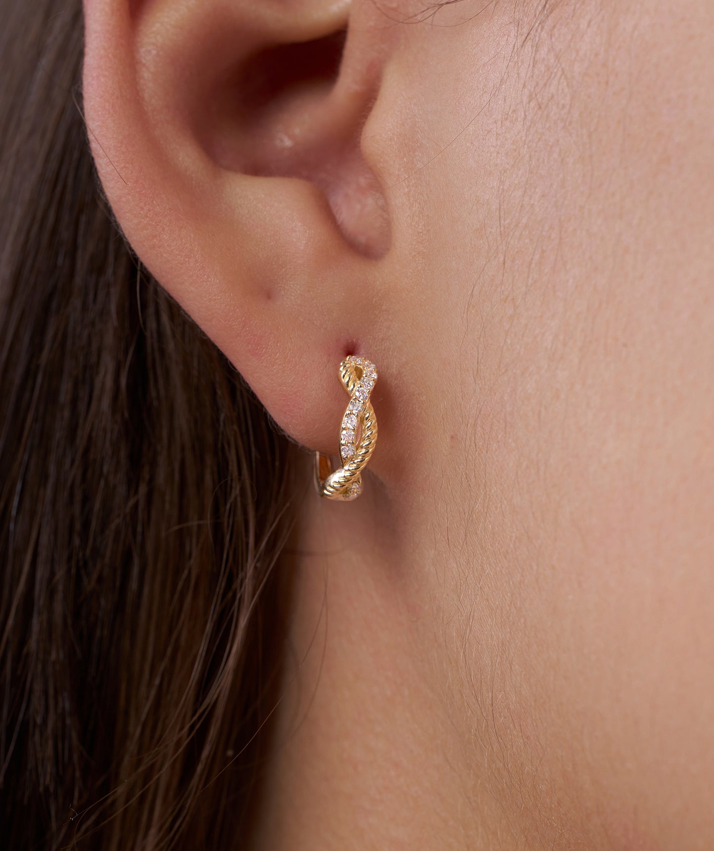 Diamond Twirl 14K Gold Earrings