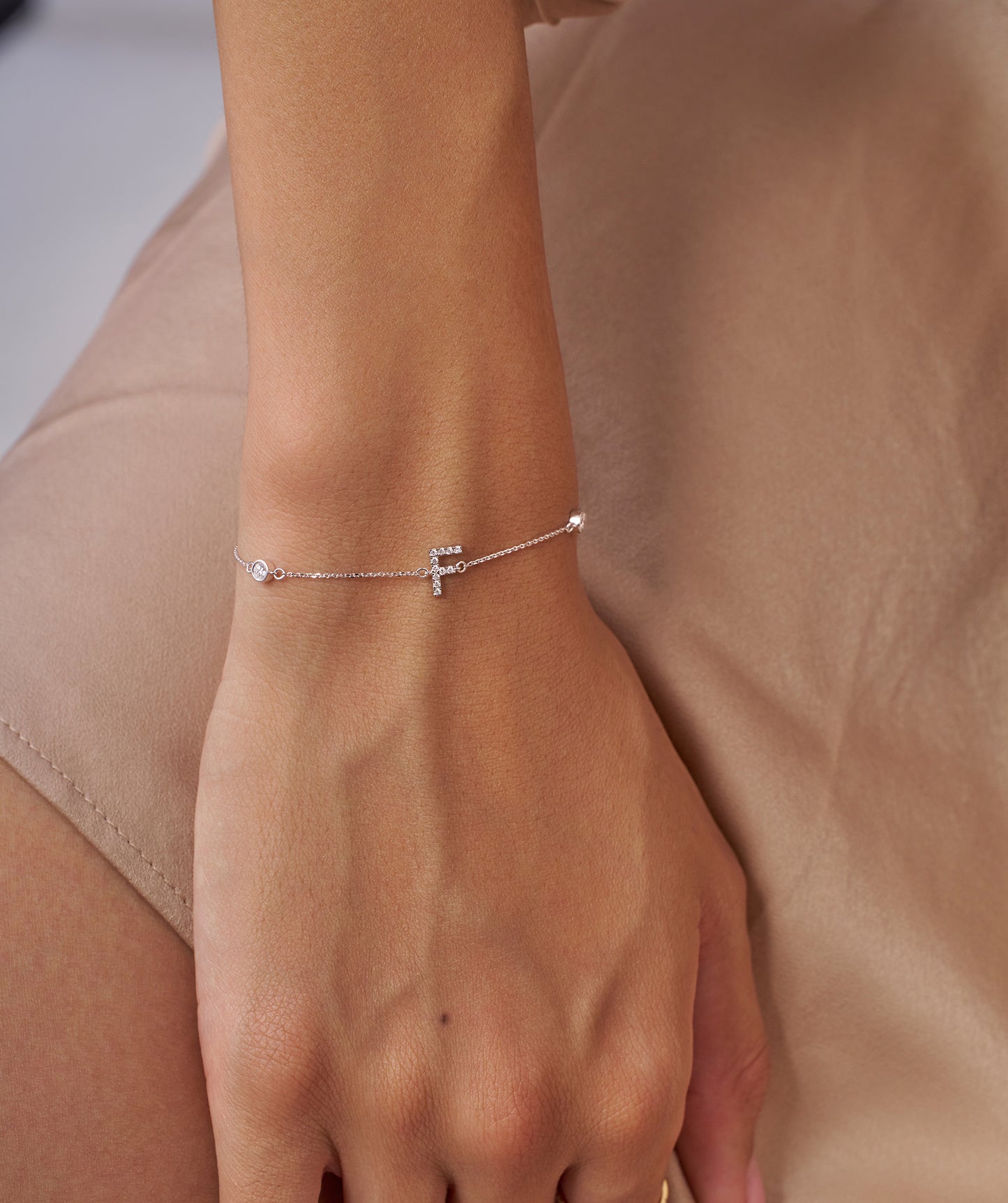 Classic Diamond 'F' Bracelet