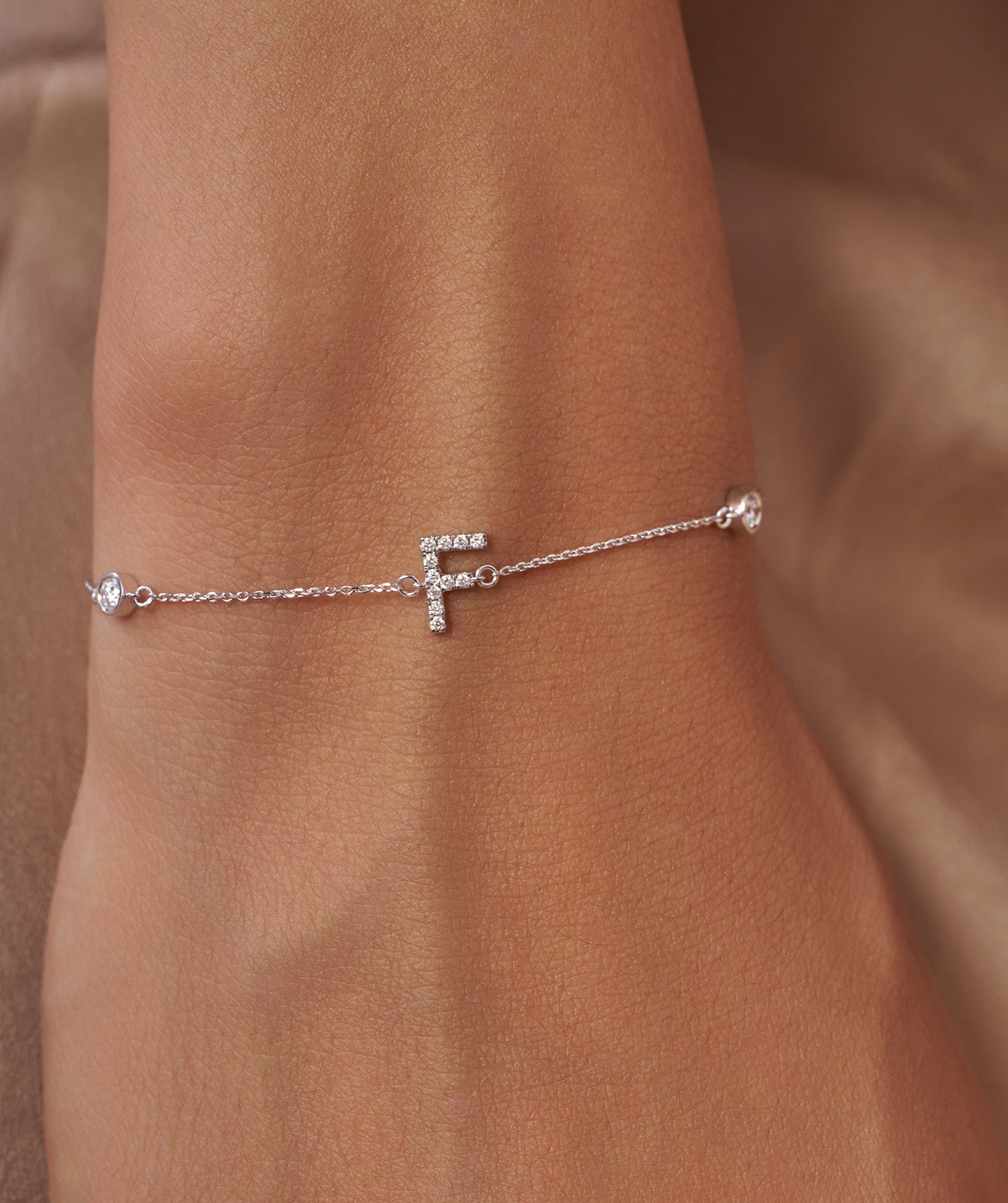 Classic Diamond 'F' Bracelet