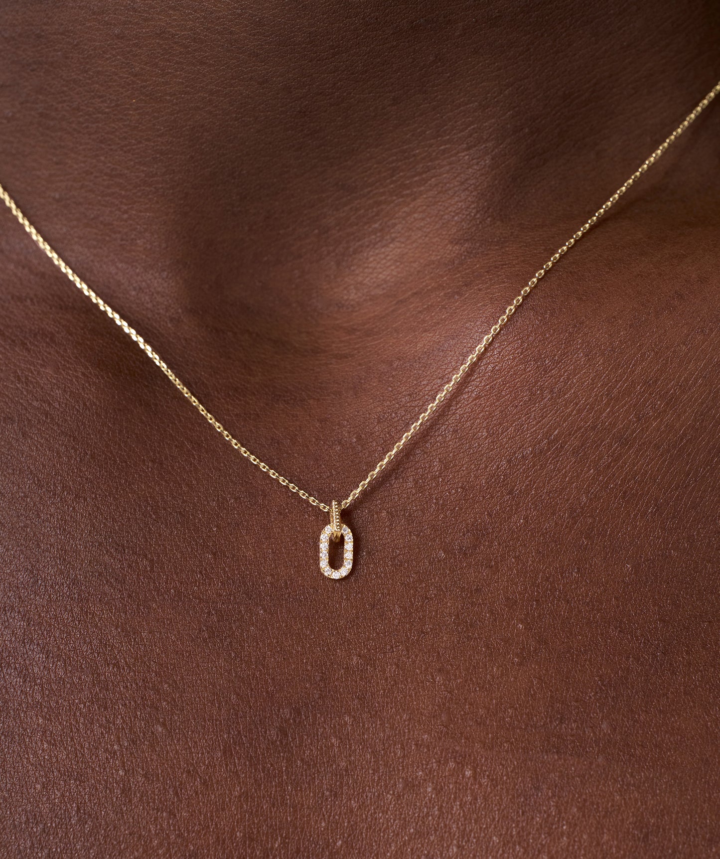 Minimalist Diamond Detail Tag Necklace