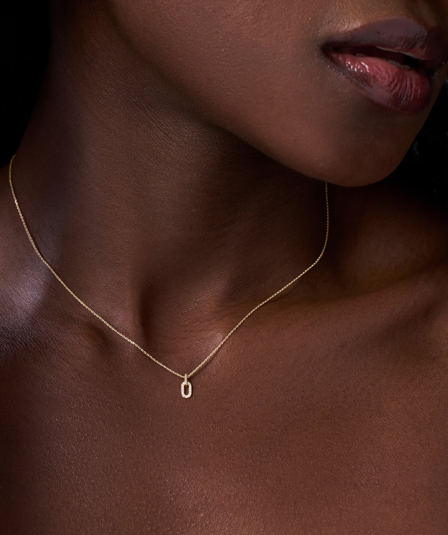 Minimalist Diamond Detail Tag Necklace