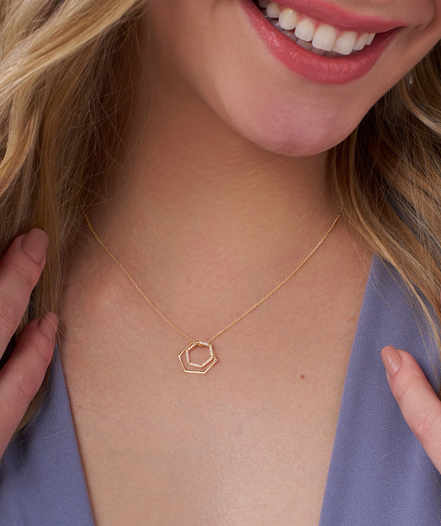 14K Gold Geometric Glint Necklace