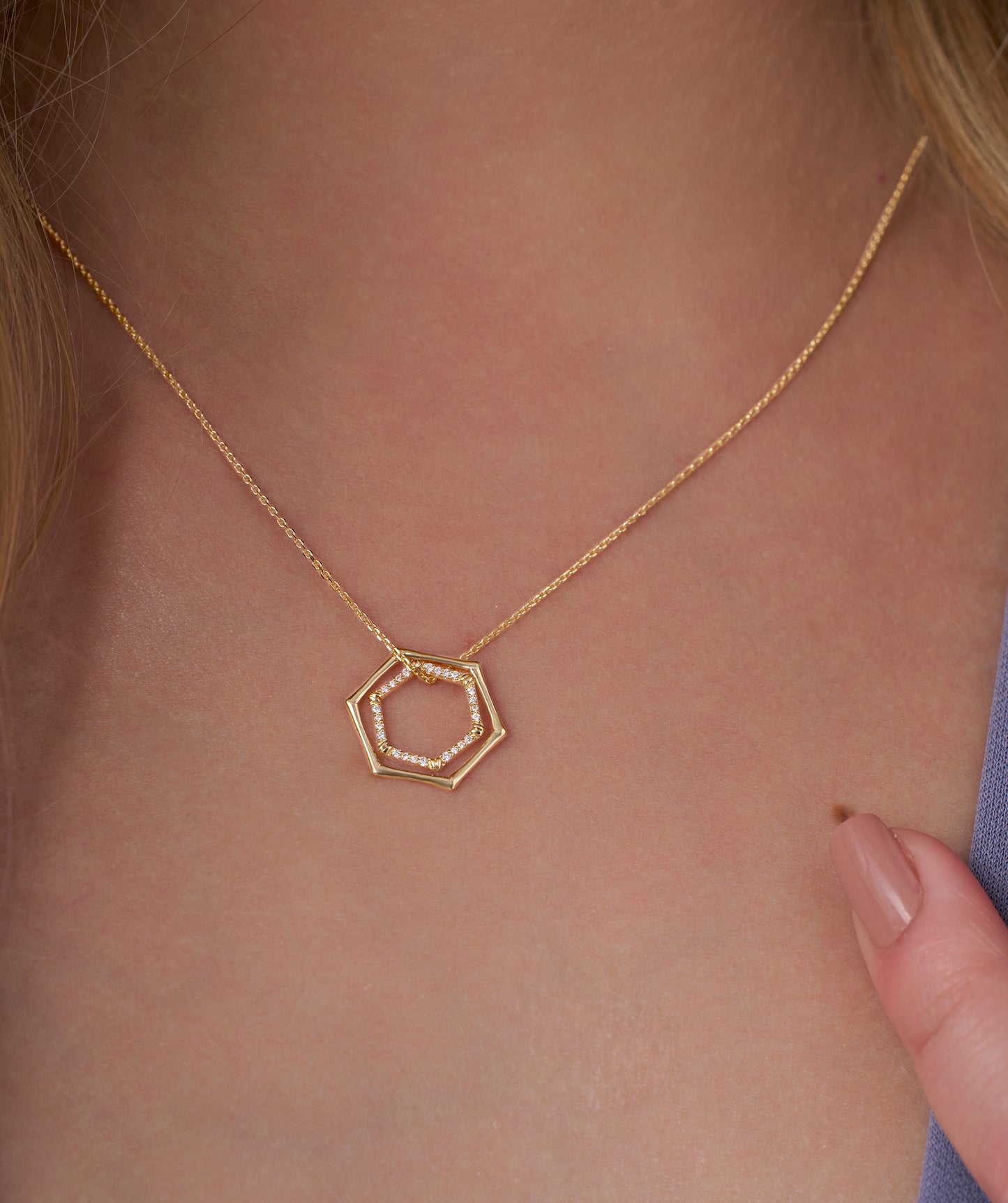 14K Gold Geometric Glint Necklace