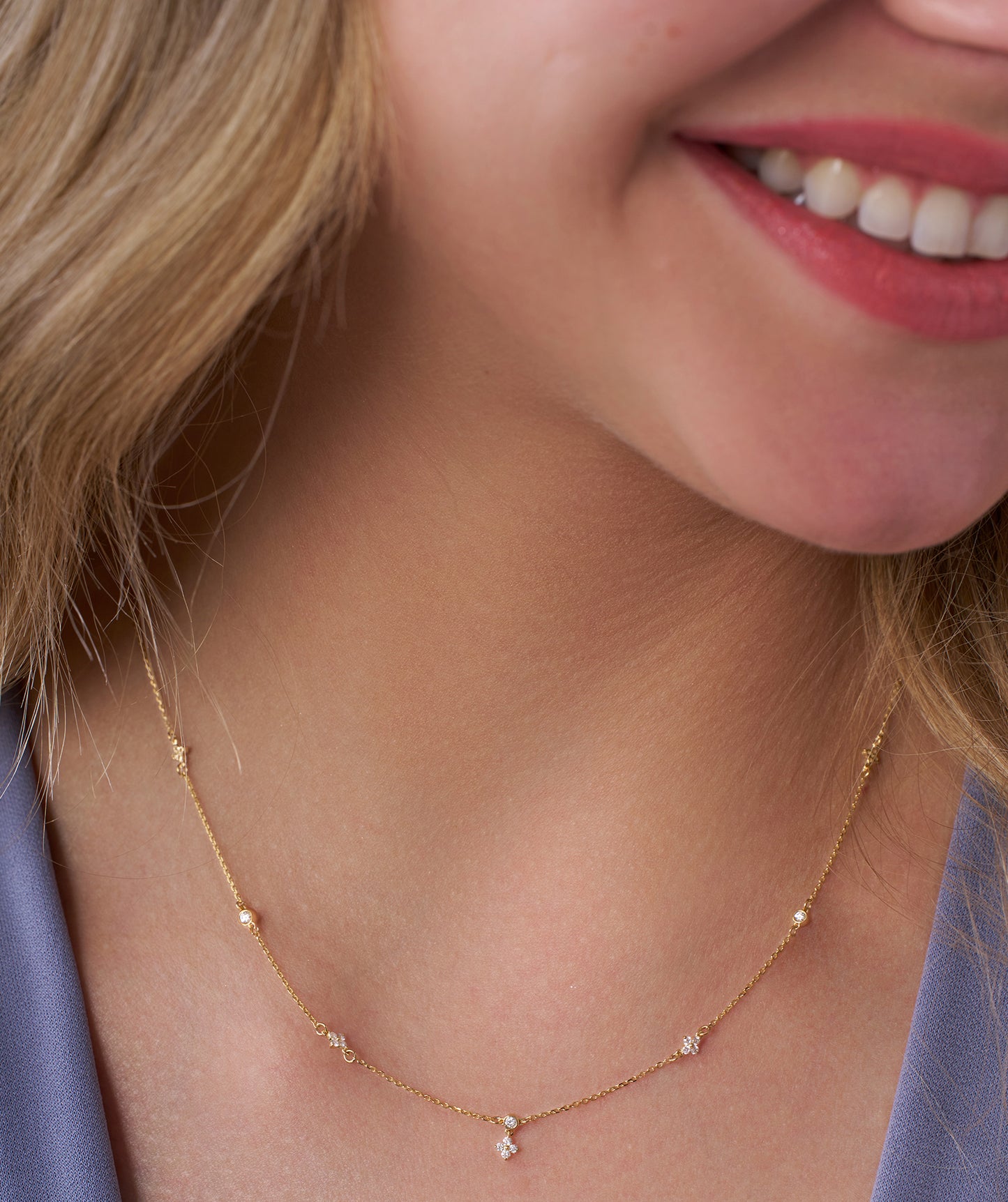 14K Gold Twinkling Starlight Necklace