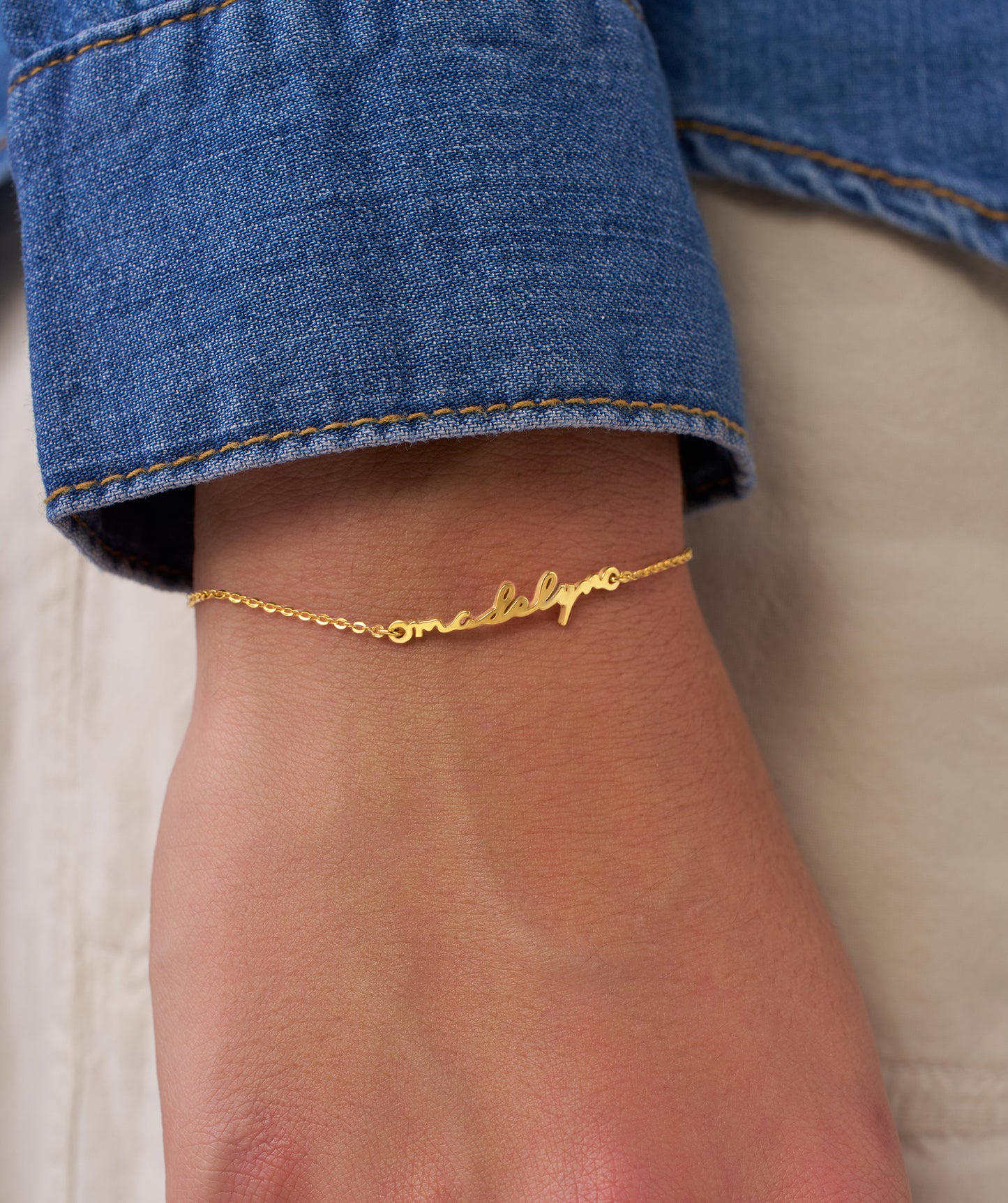 14K Gold Custom Name Bracelet