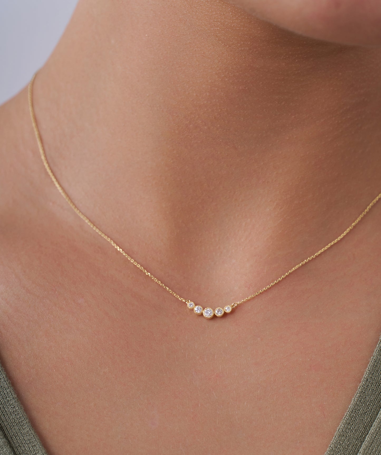 Bezel-Set Diamond Necklace