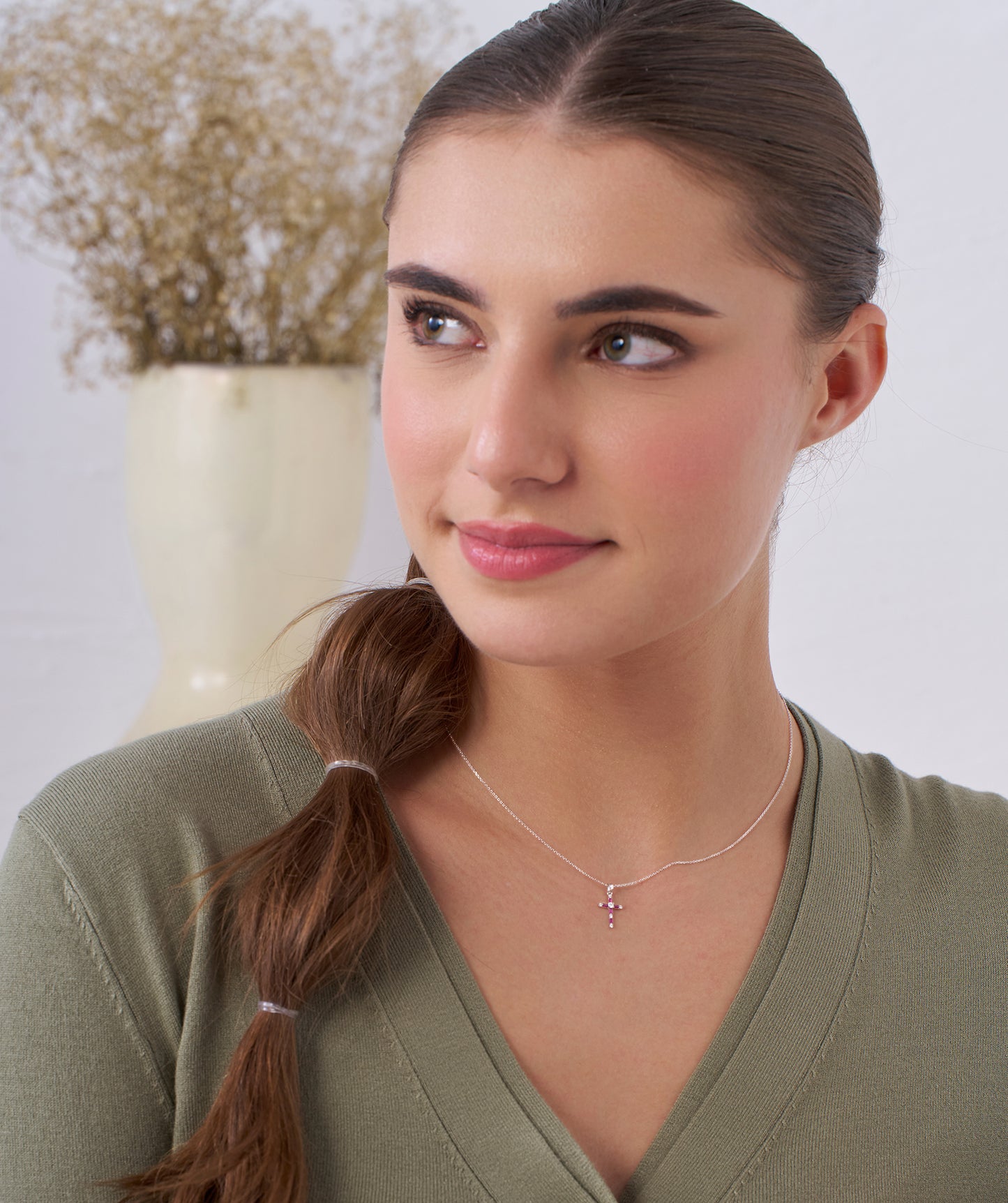 14K Gold Cross Diamond Necklace