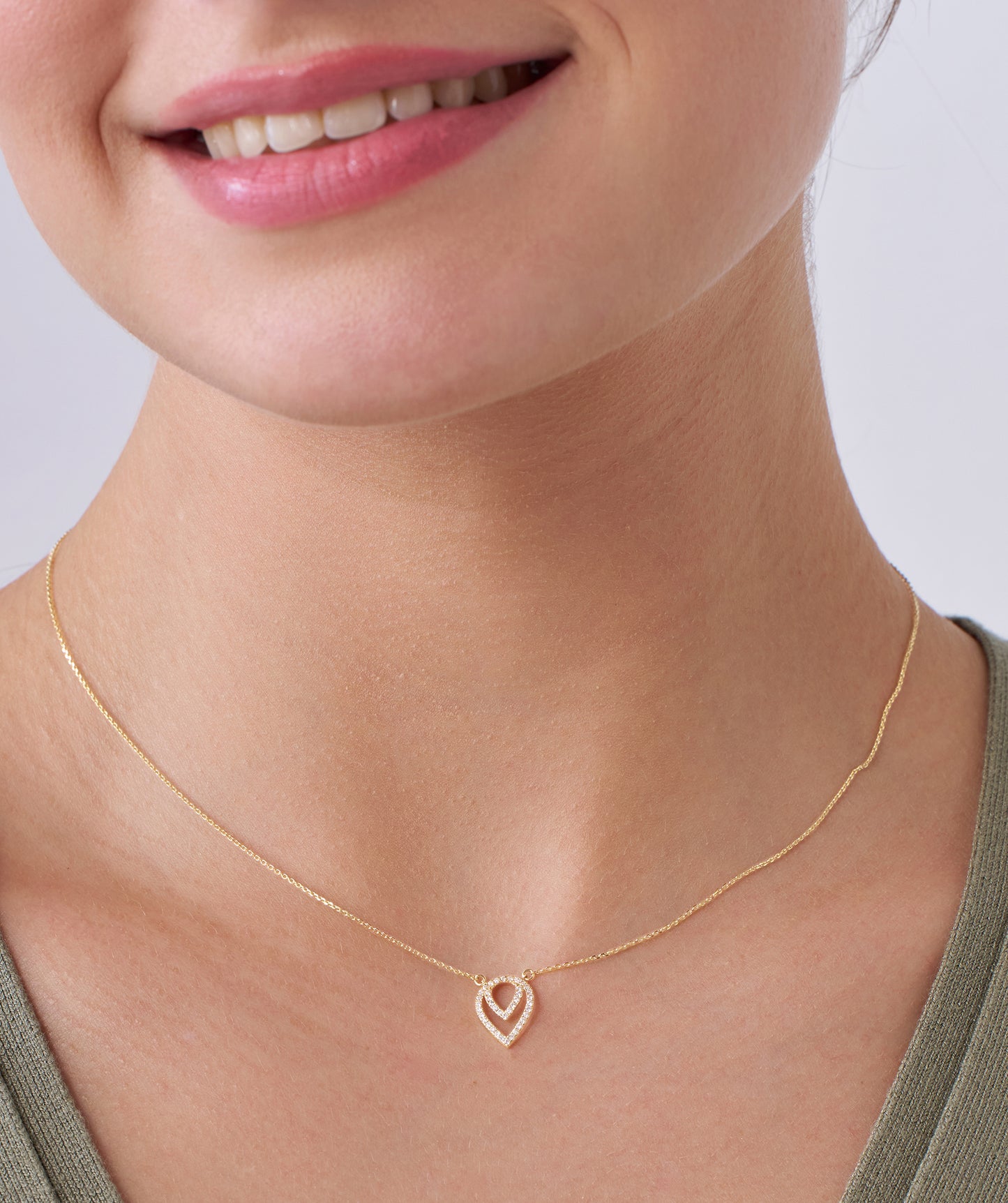 14K Gold Diamond Dewdrop Necklace