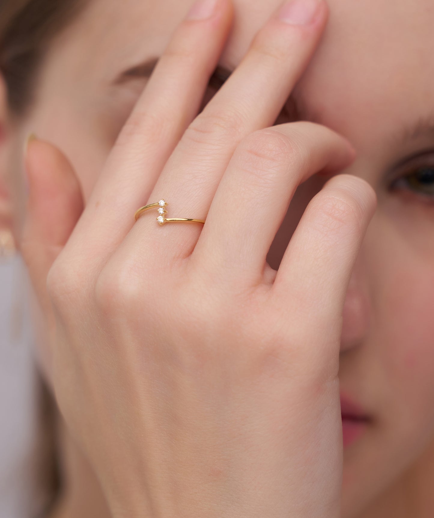 Three-Stone Round Ring