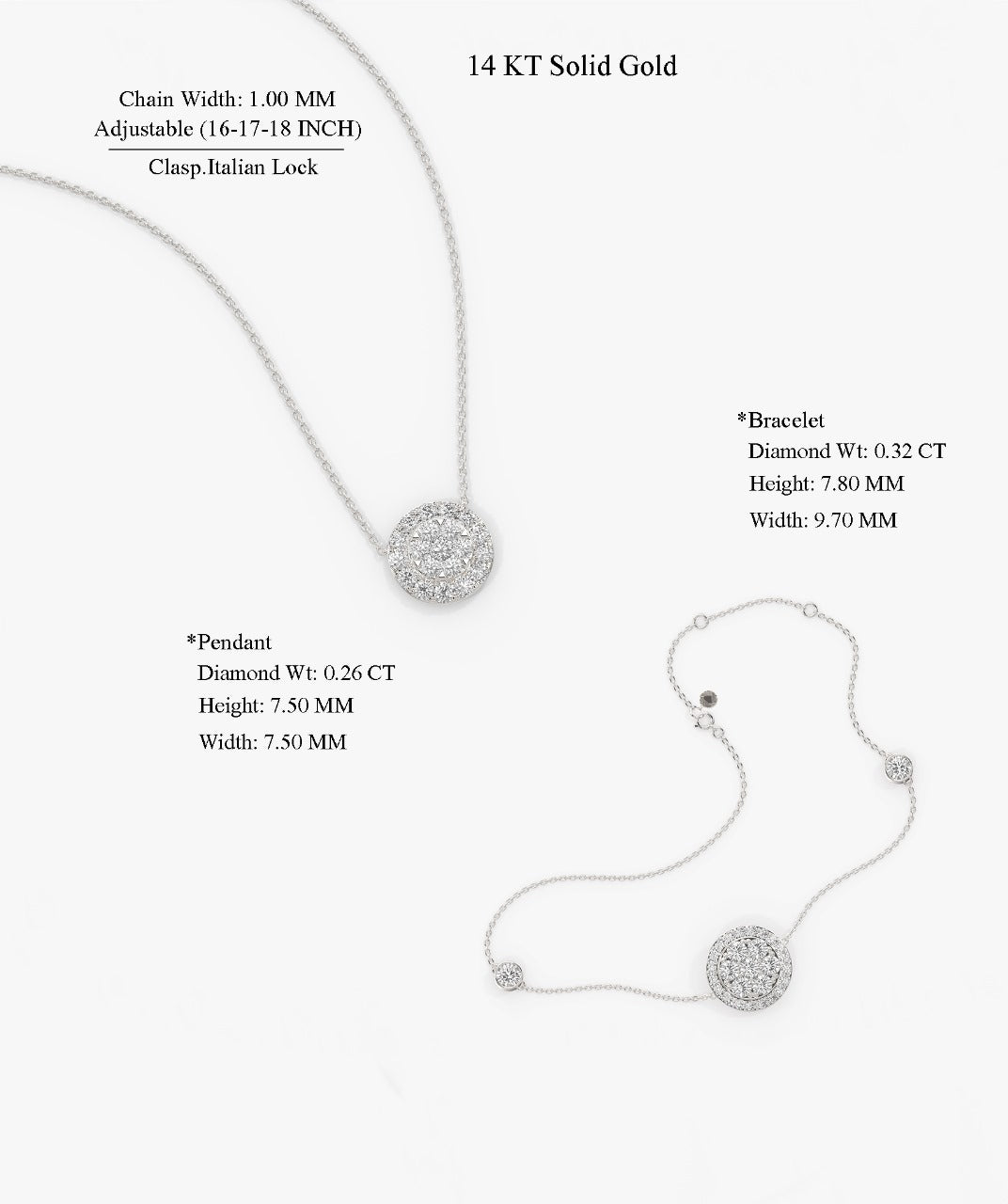 Diamond Cluster Jewelry Set