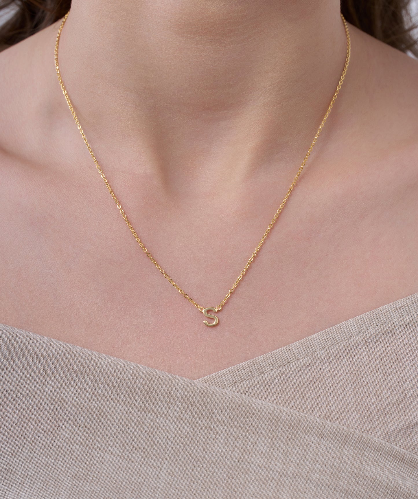 Bold 'M' Initial Gold Pendant