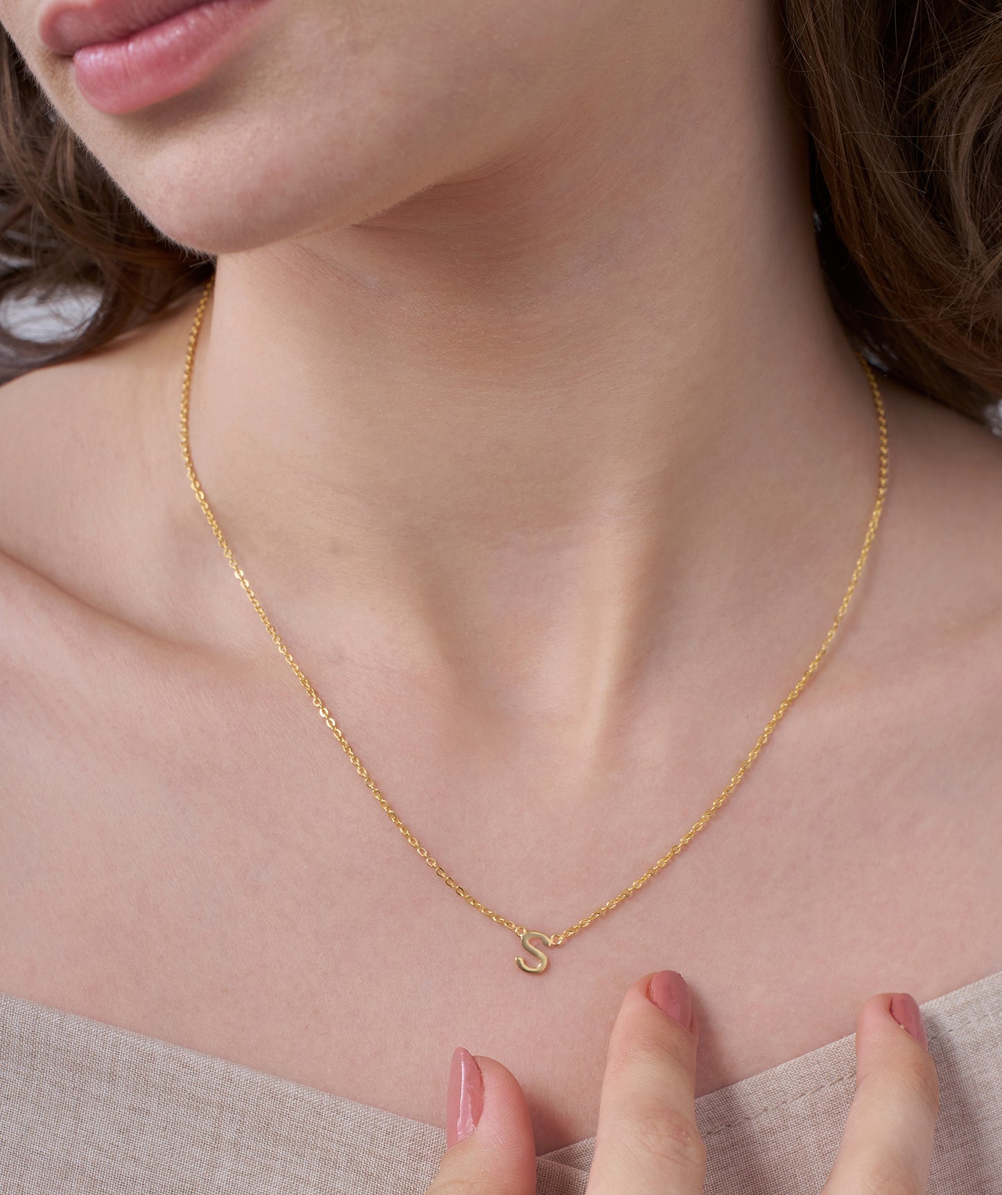 Bold 'M' Initial Gold Pendant