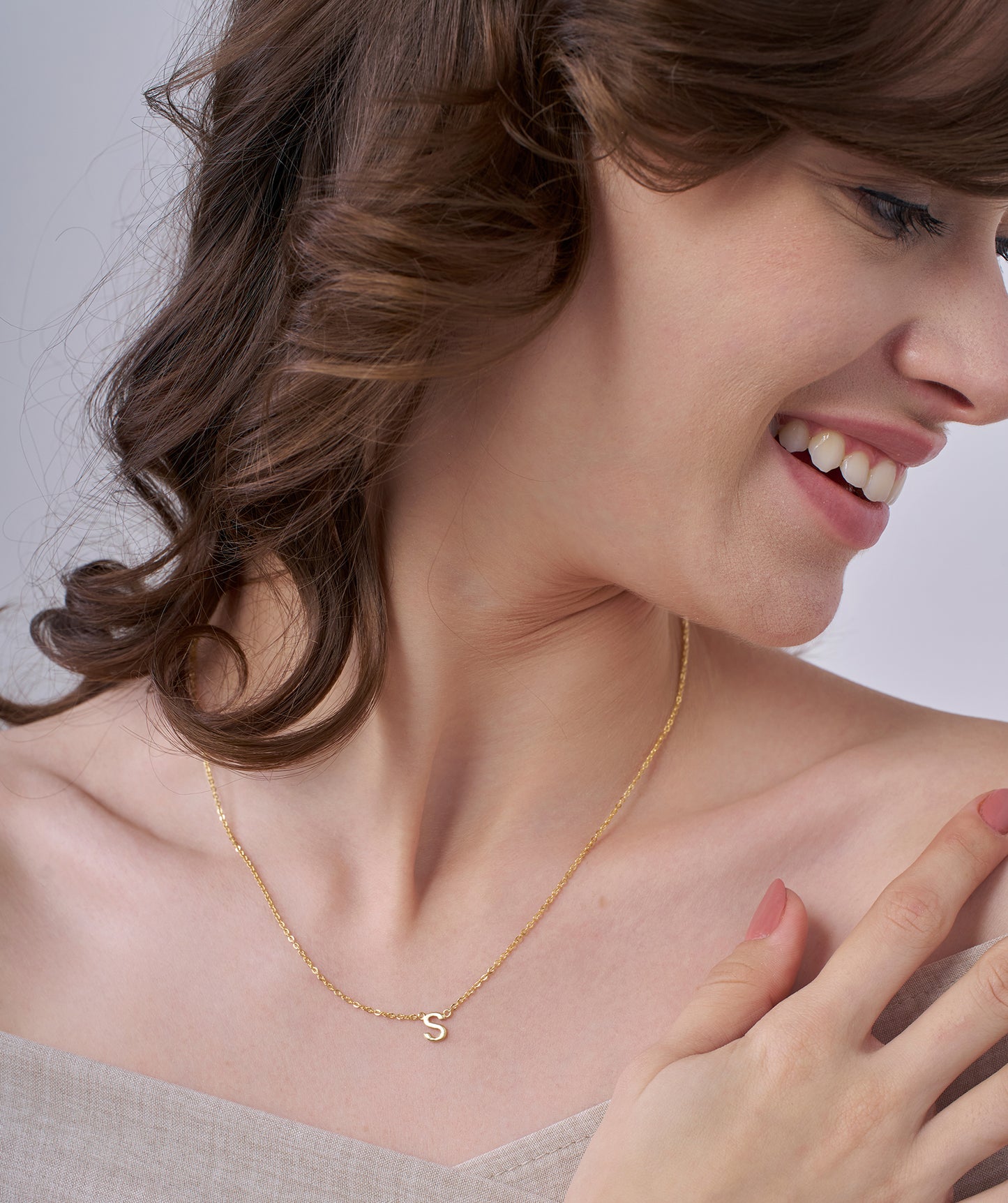 Bold 'M' Initial Gold Pendant