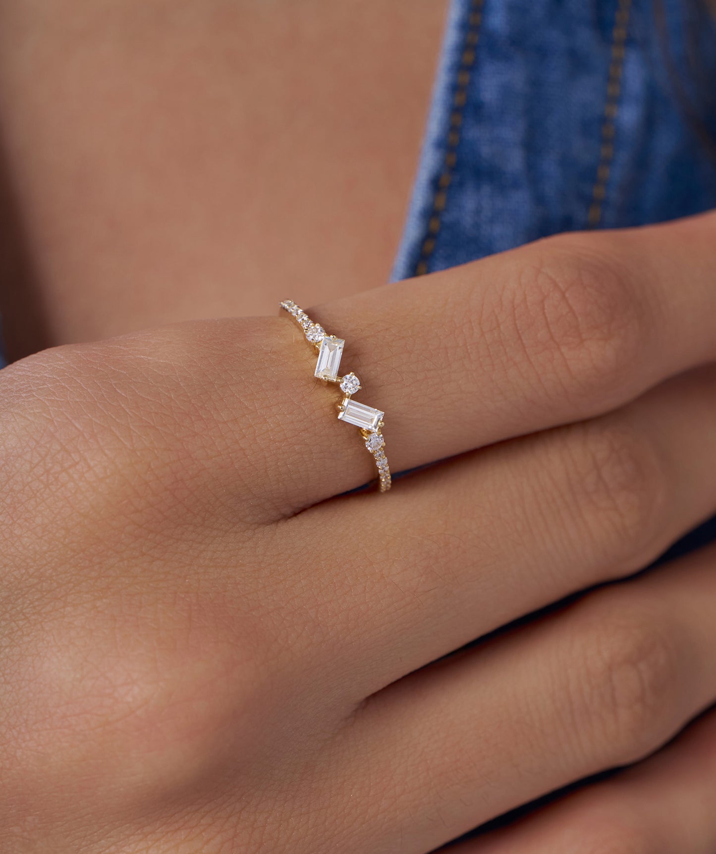 Celestial Shine Baguette Diamond Ring