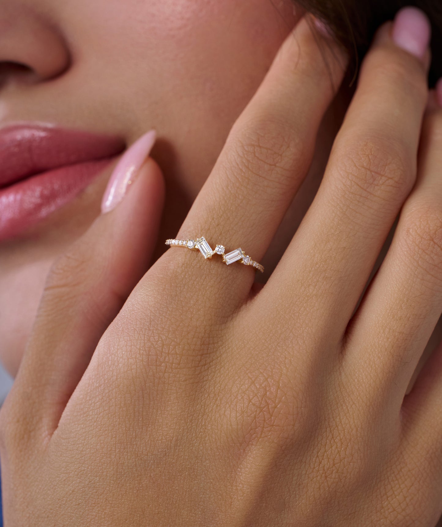 Celestial Shine Baguette Diamond Ring