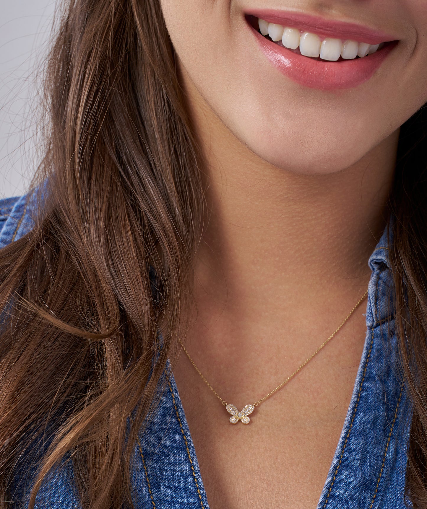 Solid 14K Gold Butterfly Jewelry Set