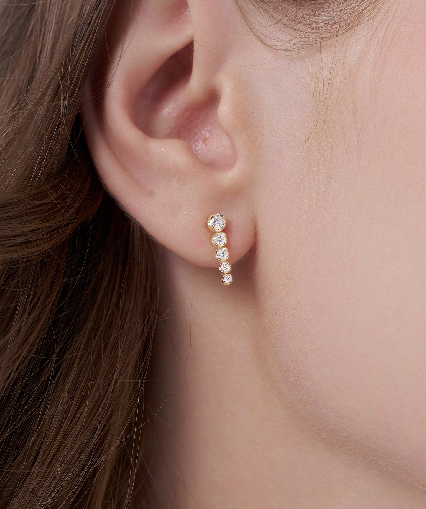 14K Gold Cascade Diamond Studs