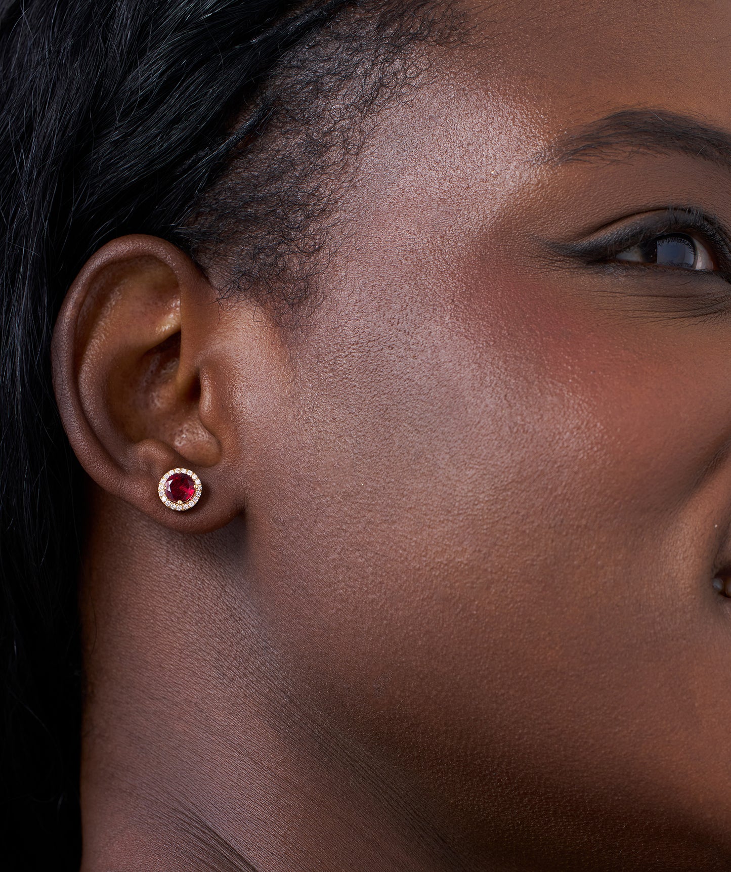 Elegant Ruby Circle Studs