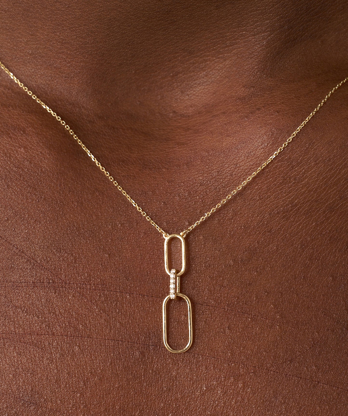 Modern Link Diamond Pendant