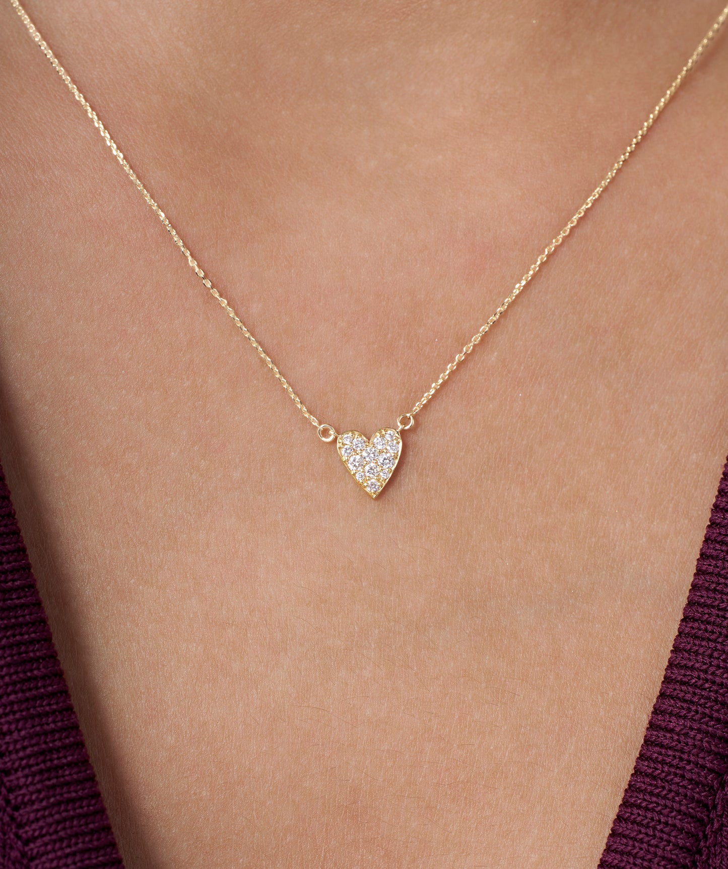 Gleaming Love Heart Necklace