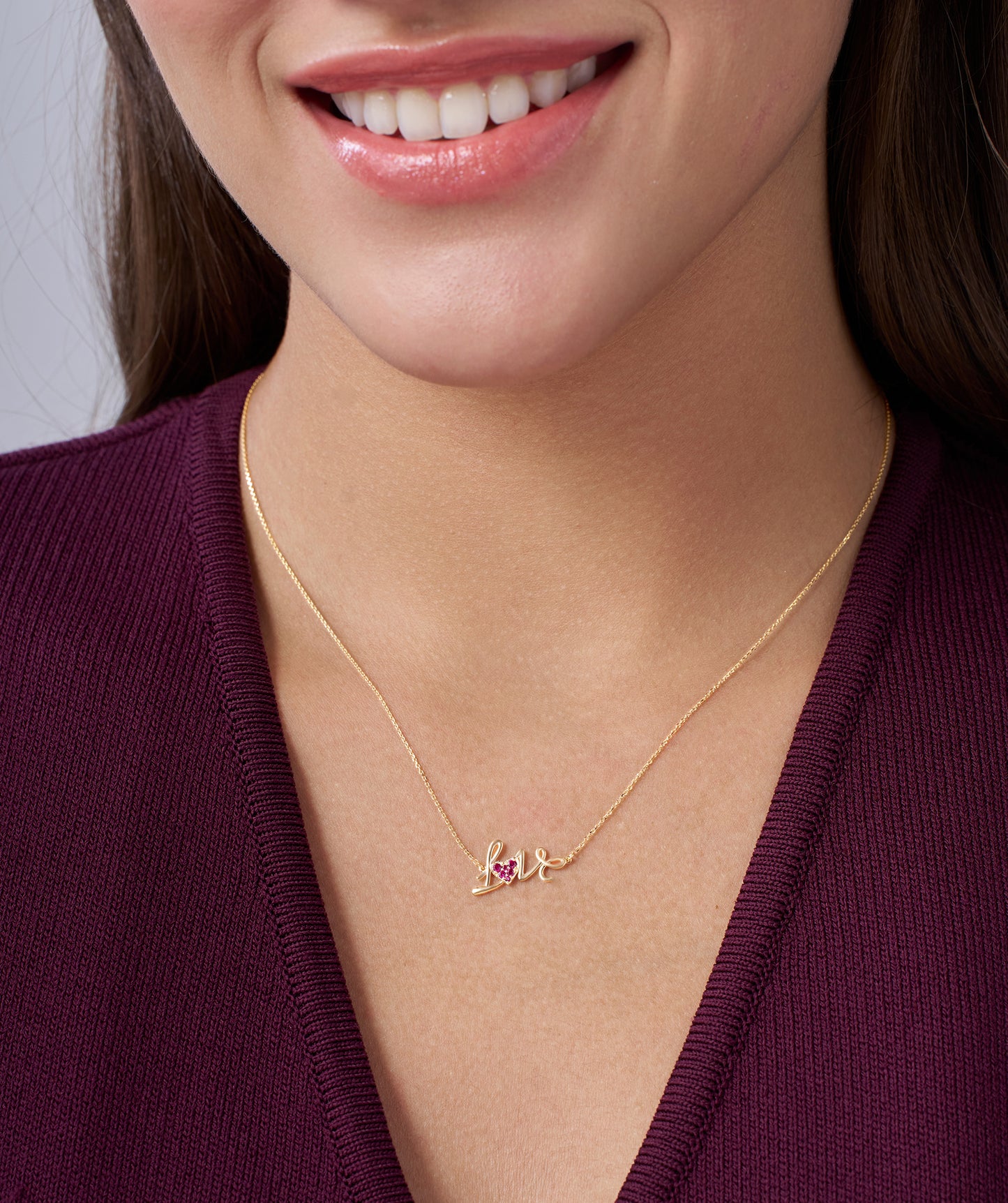 Cursive Love Heart Pendant Necklace