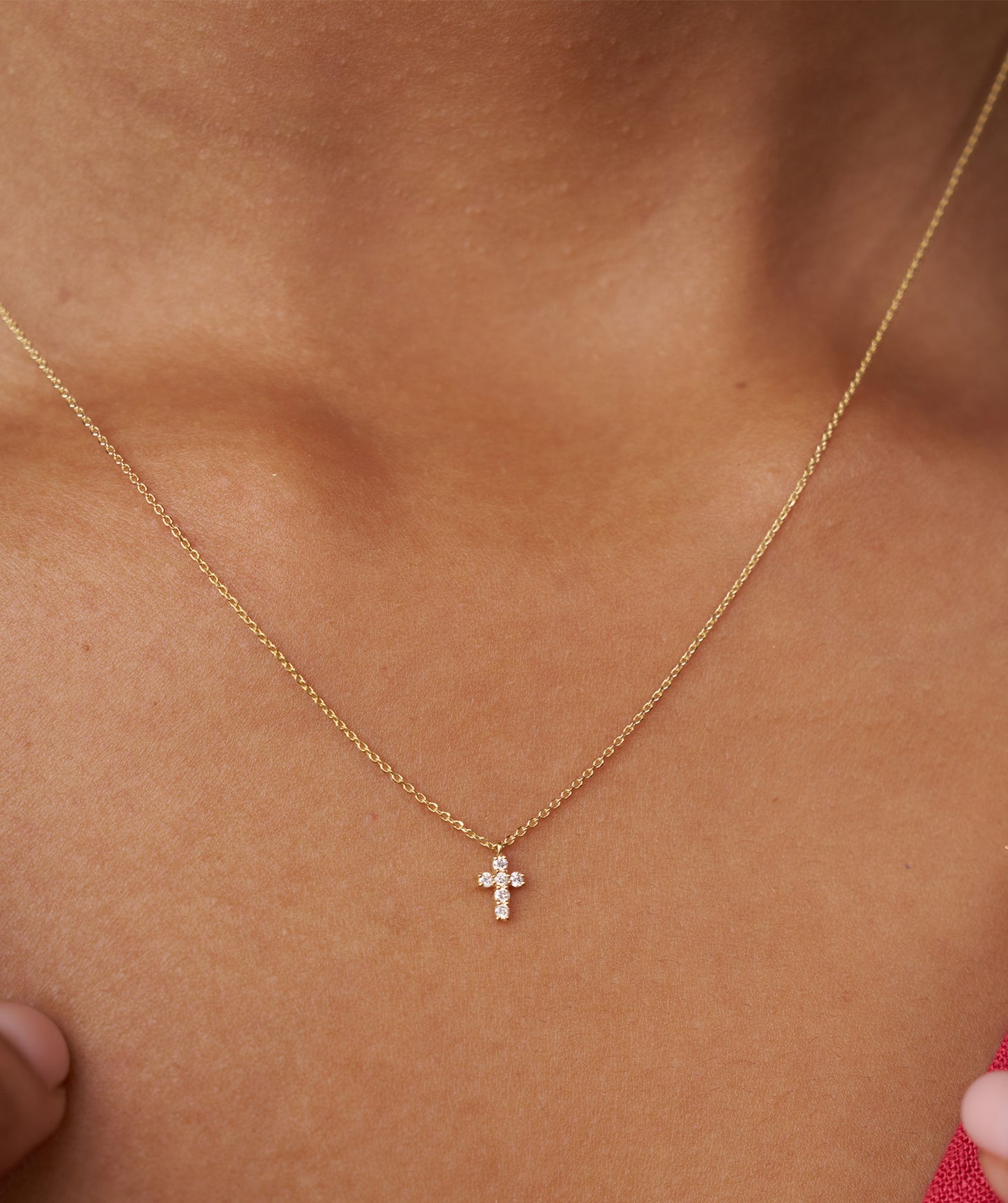 14K Gold Diamond Cross Jewelry Set