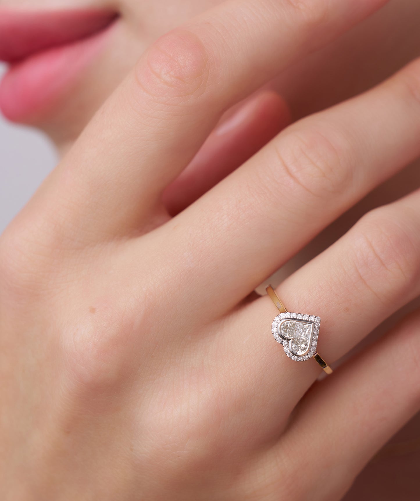 Timeless Affection Heart-Cut Diamond Halo Ring