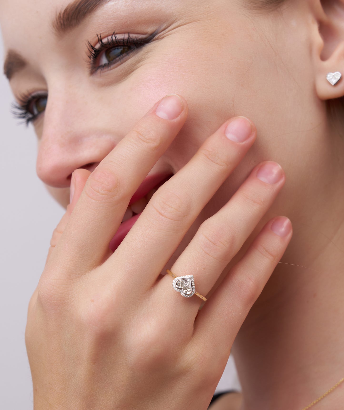 Timeless Affection Heart-Cut Diamond Halo Ring