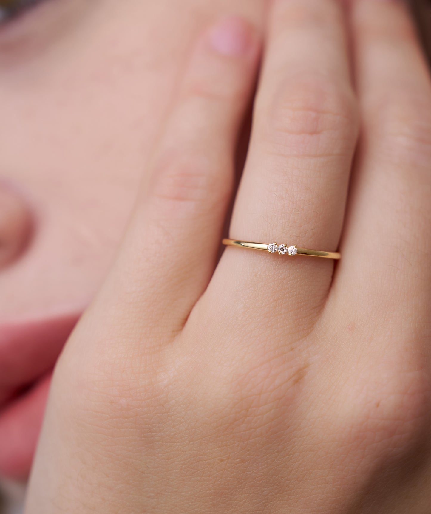 Trinity of Light Minimalist Diamond Band
