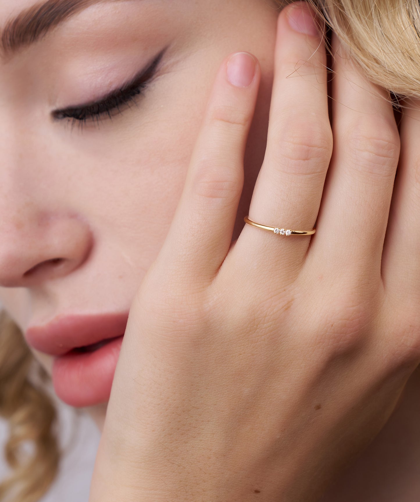 Trinity of Light Minimalist Diamond Band