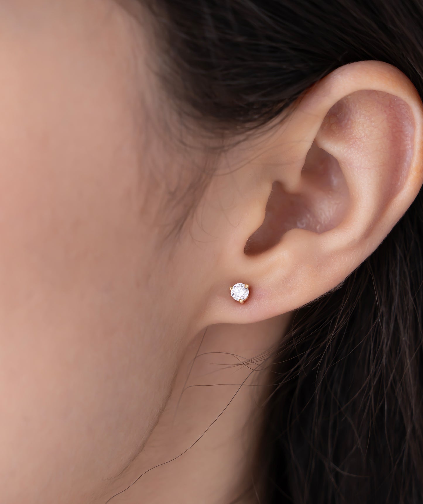 Solitaire Diamond Stud Earrings