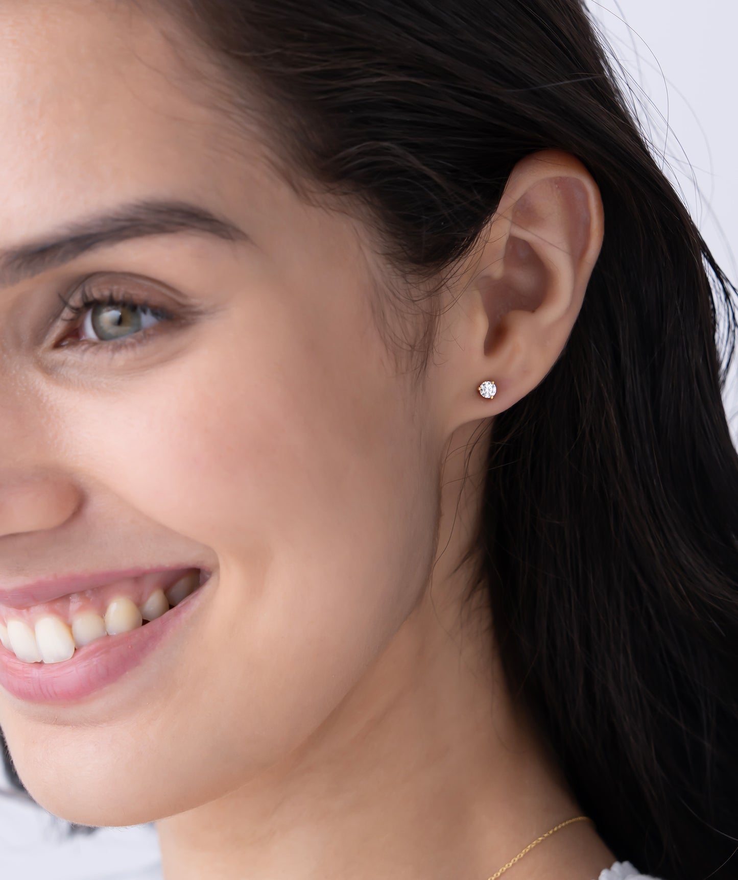 Solitaire Diamond Stud Earrings