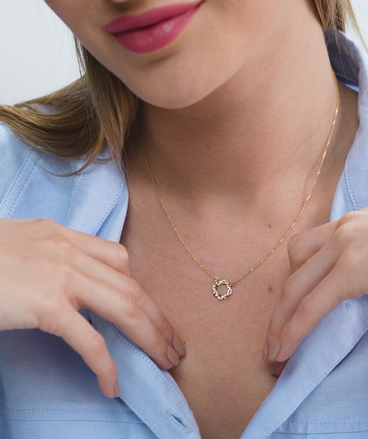 Twisted Gold & Diamond Necklace