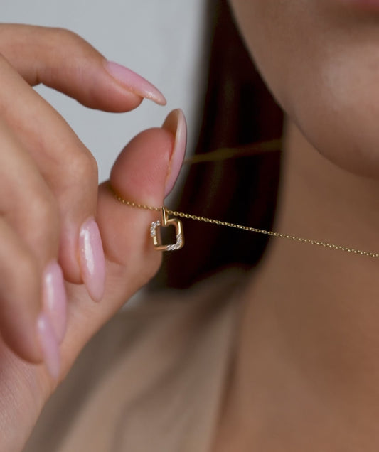 14K Gold Minimalist Sparkle Necklace