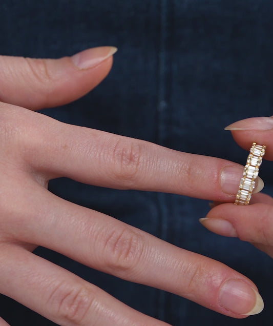 Baguette and Round Diamond Eternity Band