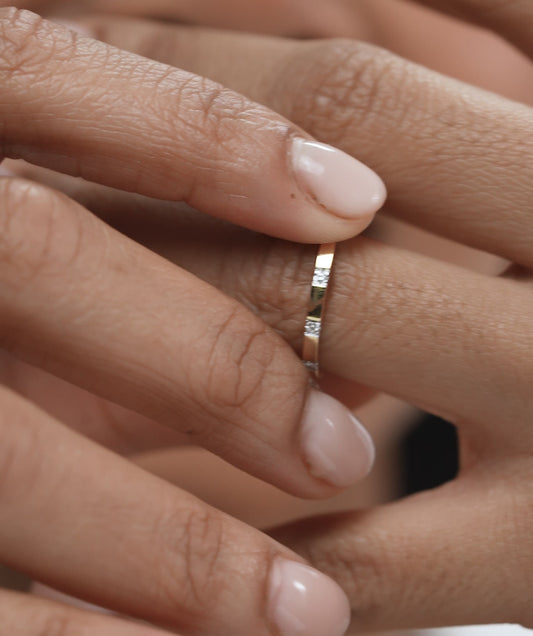 Gold & Diamond Stacking Ring