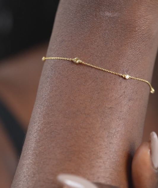 Elegant Diamond Station Bracelet