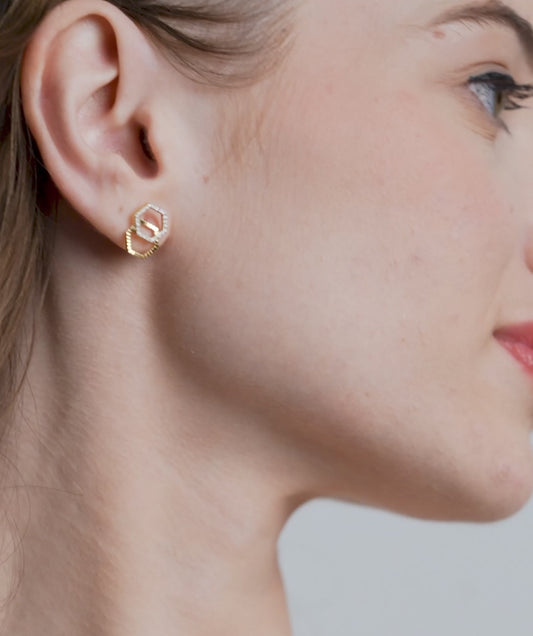 Double Hex Spark Earrings