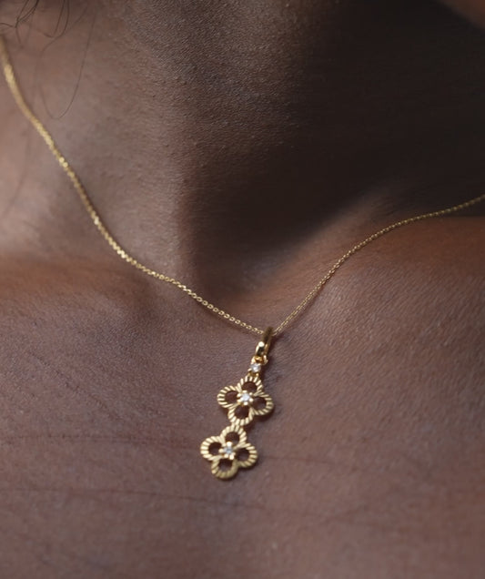 Floral Cascade Gold Necklace