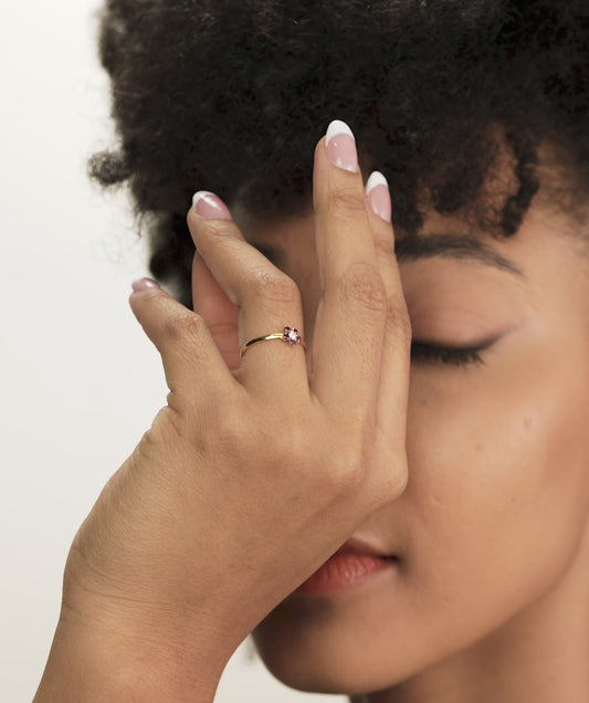 Vibrant Purple Gems Radiance Ring